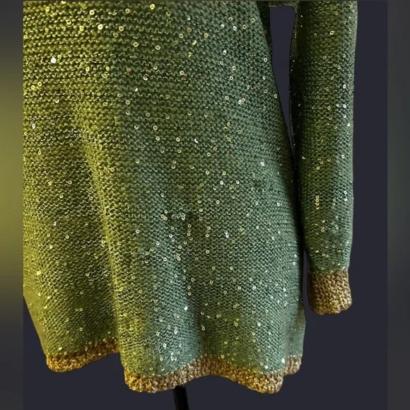 Reba Olive Sequin Sweater - Picture 5 of 6